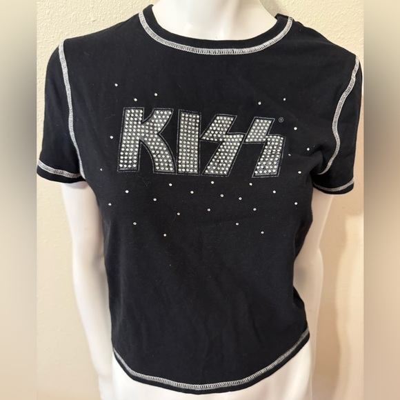 Kiss Kids Black Top with Silver Accents - Picture 1 of 2